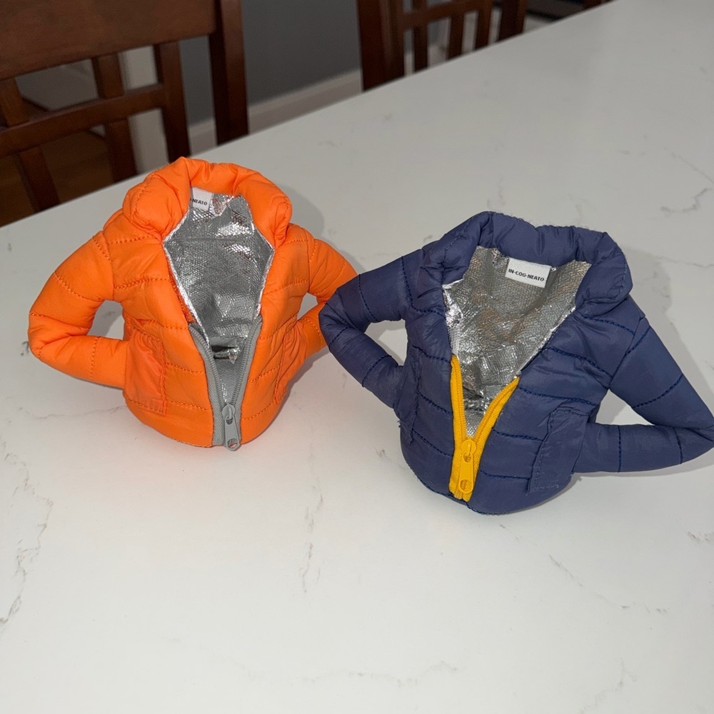 Orange and Blue Can Puffer Jackets (2)